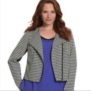 Lane Bryant Houndstooth Moto Blazer NWT size 18